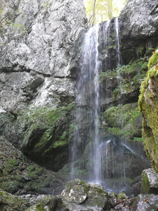 Svino Waterfall near Kobarid in the Soča Valley