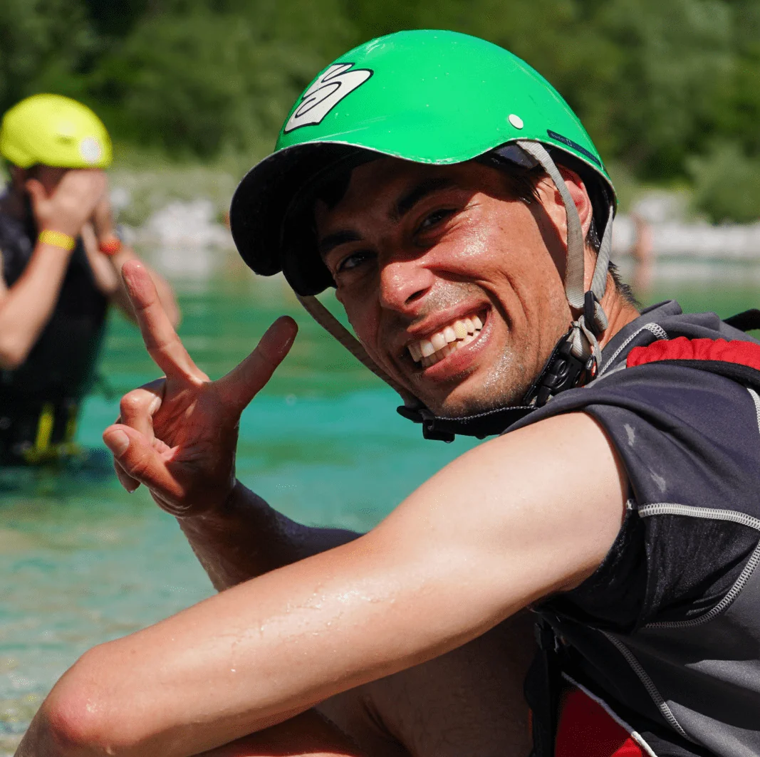 Žiga, co-founder and rafting guide at Soča Pulse in the Soča Valley